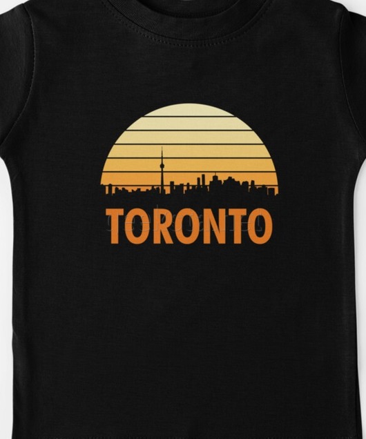 Vintage Toronto Skyline Cityscape Sunset Retro Design