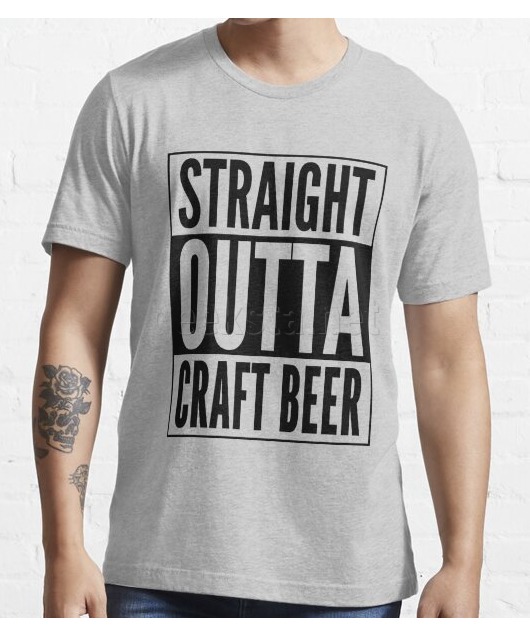 Straight Outta Craft Beer - Black Text Beer Drinker Design
