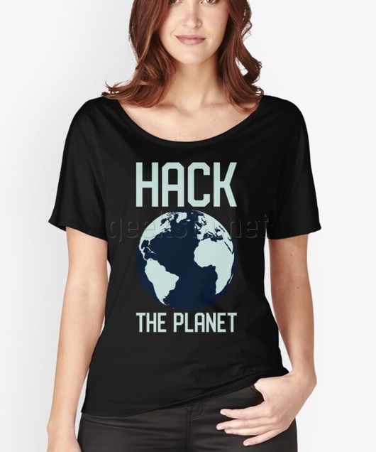 Hack the Planet - Blue Globe Design for Computer Hackers