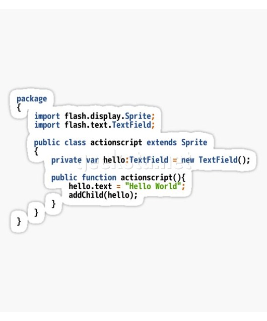 Hello World ActionScript Code - Light Syntax Scheme Coder Design