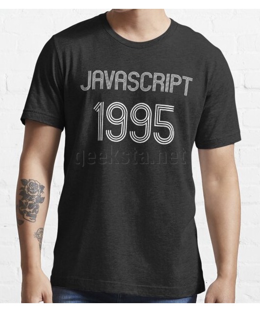 JavaScript 1995 Year of 1st Release White Retro Text Design
