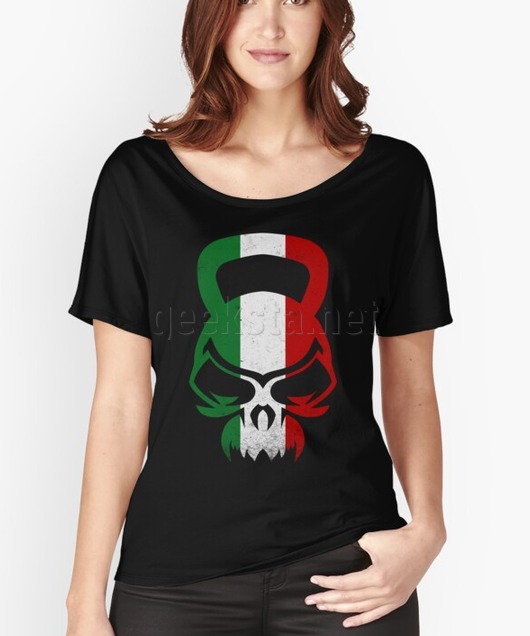 Kettlebell Skull Mexican Flag Colors Fitness Exercise Design