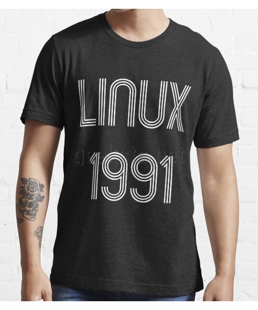 Linux 1991 - Initial Release Year White Text Design