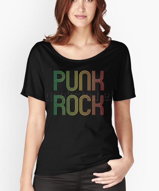 Cool 80s Retro Punk Rock Design in Reggae Flag Colors