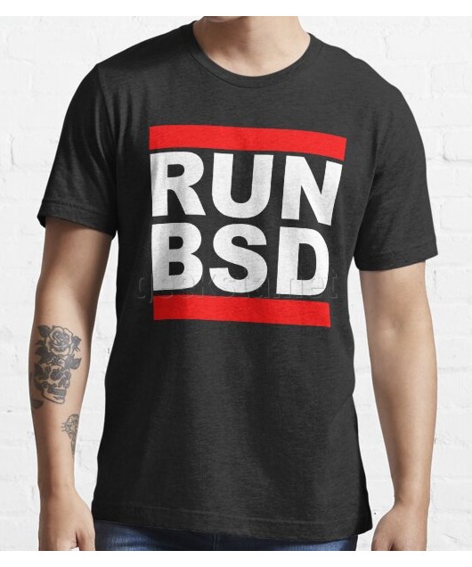 RUN BSD - Cool White/Red Design for Unix Hackers & Sysadmins
