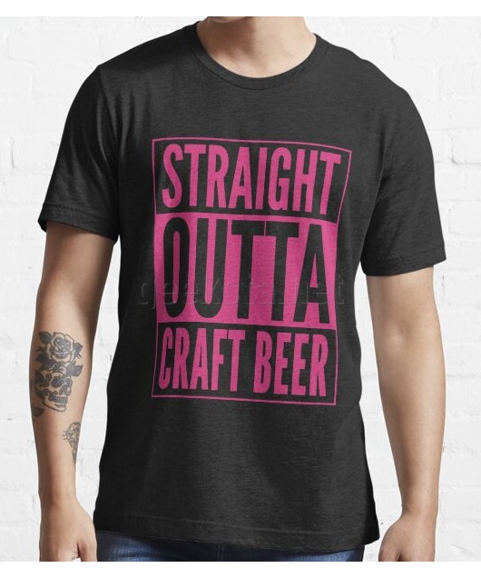 Straight Outta Craft Beer - Pink Text Beer Drinker Design