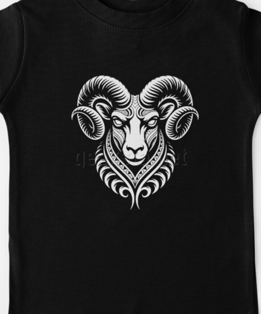 Ram Head Silhouette Horned Animal Tattoo Art Design
