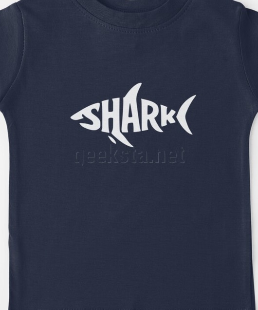 Minimalist Shark Word Art Design for Marine Life Lovers