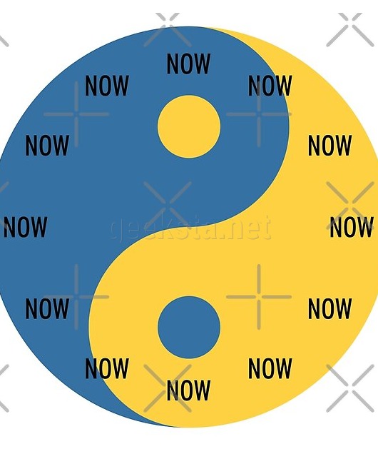 Yin and Yang Symbol Now Clock - Mindful Python Coder Design