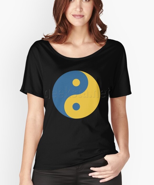 Blue & Yellow Yin and Yang Symbol Design for Python Coders
