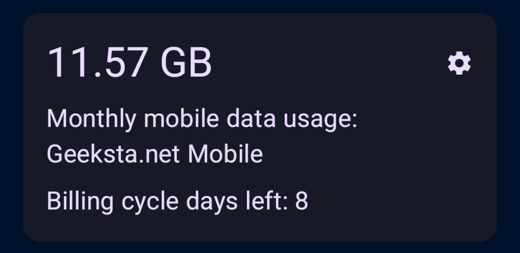 Mobile Data Shortcuts App Screenshot