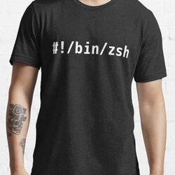Hashbang /bin/zsh - Command Line Hacker Design - White Text