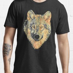 Dream Wolf - Cool Orange/Green Painting Style Retro Design
