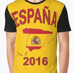 ESPAÑA 2016 - Spain Country Map Outline with Spanish Flag as Background - Red on Yellow