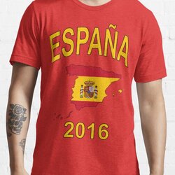 ESPAÑA 2016 - Spain Country Map Outline with Spanish Flag as Background - Yellow on Red