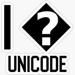I ? Unicode Funny Software Engineer Design Black Text Sticker by geeksta