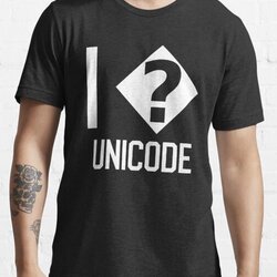 I ? Unicode Funny Software Engineer Design White Text Essential T-Shirt by geeksta