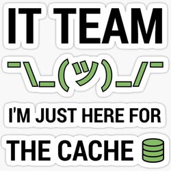 Funny IT Support Tech Team Joke I'm Just Here For The Cache