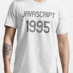 JavaScript 1995 Year of 1st Release Black Retro Text Design