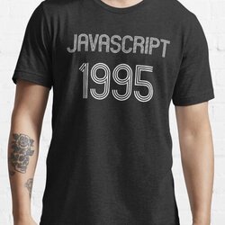 JavaScript 1995 Year of 1st Release White Retro Text Design
