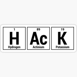 HAcK Periodic Table Elements - Black Design for Hackers