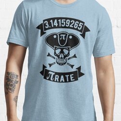 Math Pirate - Black Design with Skull, Hat & Bones