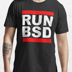 RUN BSD - Cool White/Red Design for Unix Hackers & Sysadmins